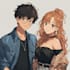 do a anime couple character art anime style