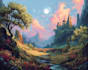 create high resolution fantasy landscape artwork