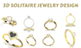 create 3d solitaire ring design, stl diamond grills design, 3d champions ring,