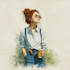create watercolor portrait illustration