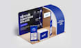 design exhibition booth table cloth and roll up banner