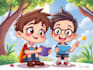 draw a digital cartoon illustration