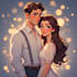 draw romantic couple portrait illustration