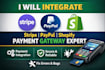 integration stripe, paypal, and shopify payment gateway professionally