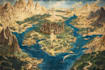 illustrate fantasy map and city map