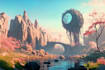 make an fantasy landscape or environment in the world