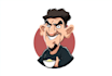 draw a professional caricature logo in my style