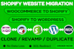 shopify store migration wordpress to shopify woocommerce to shopify migration