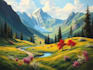 paint landscape in oil painting