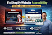 setup fix shopify website accessibility issues for wcag ada adoa compliance
