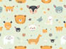 design cute animal pattern and illustration