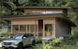 redesign modern modular house,prefab cabin building,site plan,mobile home render