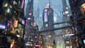 create cyberpunk city concept illustrations