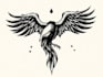 draw a custom linocut style flash tattoo design