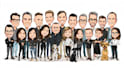 draw group cartoon, caricature based on your photo