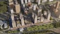 redesign residential tower,urban revitalization,masterplan, street layout render