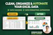 clean organize and transform excel data
