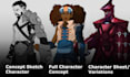design a professional game character concept