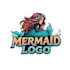 create a unique mermaid logo with a magical ocean theme