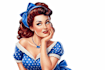 retro pin up character drawing
