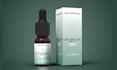 design premium dropper bottle label and box packaging with 3d mockup