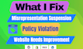 resolve google merchant center suspension, misrepresentation, policy violation