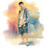 draw watercolor portrait illustration