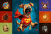 create custom super hero pet portrait