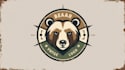 do unique bear head vintage logo 1 day