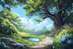 create stunning fantasy landscape, background illustration