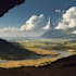 detailed sci fi fantasy landscape, background illustration