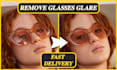 remove glare, reflections, flash spots from glasses and edit