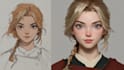 draw semi realism anime character illustration
