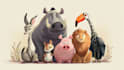 draw an expressive animal cartoon character