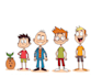 draw a cartoon characters in a funny sketch
