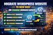 migrate wordpress website to new host, change domain name