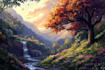 draw pixel art background and landscape