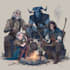 design an your dnd group party illustration