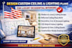 design custom ceiling and lighting plans for luxury residential interiors