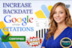 increase and backdate google scholar citations using researchgate and journals