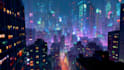 do cyberpunk futuristic city art