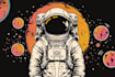 draw astronaut illustration design in my style