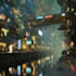 do a cyberpunk futuristic city