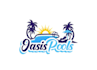 do awesome pool and spa logo with t shirt design