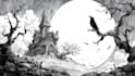 create a black and white pen and ink illustration