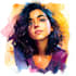 create a sketchy watercolor portrait