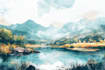 paint landscapes in watercolor