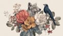 draw an animal and botanical illustration