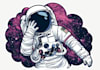 do cartoon, astronaut, space mascot logo illustration