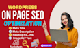do complete onpage SEO optimization for wordpress or any website